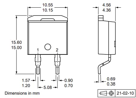 Mechanical Drawing - Nexperia PSC1665x Silicon Carbide (SiC) Schottky Diodes